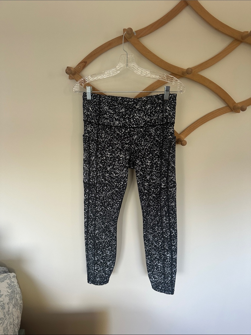 Athleta patterned workout leggings.